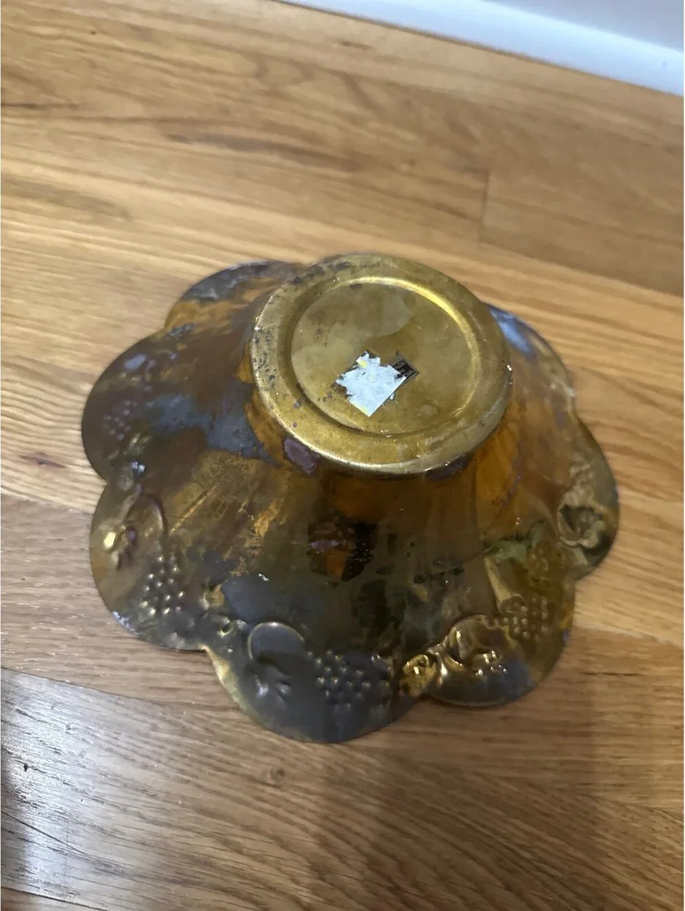 Vintage Brass Decorative Scalloped Edge Bowl